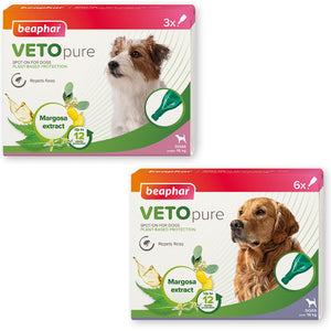 Beaphar Vetopure Dog Flea Repellent Spot On Plant Based Protection