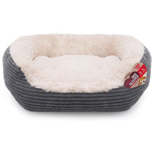 Load image into Gallery viewer, Rosewood Grey Jumbo Cord/Plush Dog Bed
