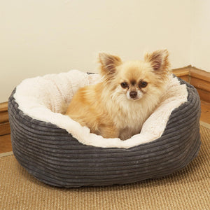 Rosewood Grey Jumbo Cord/Plush Dog Bed