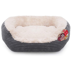 Rosewood Grey Jumbo Cord/Plush Dog Bed