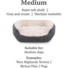 Load image into Gallery viewer, Rosewood Grey Jumbo Cord/Plush Dog Bed
